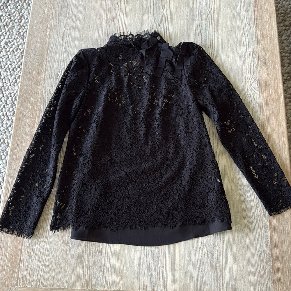 New with tags, J.Crew lace crocheted top with silk tank underneath size 2.
